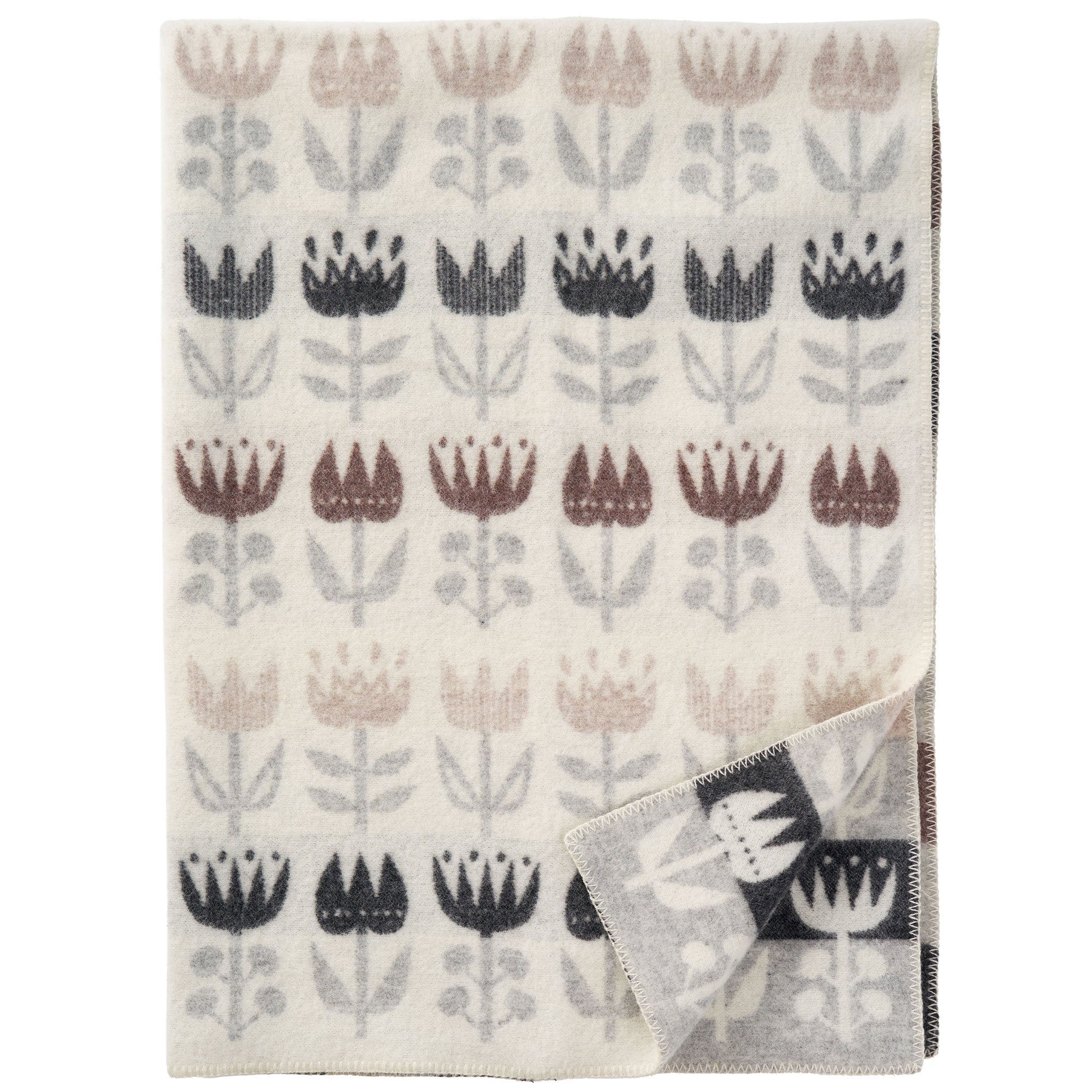 Tulip Grey 130x180cm Woven Eco Lambswool Blanket