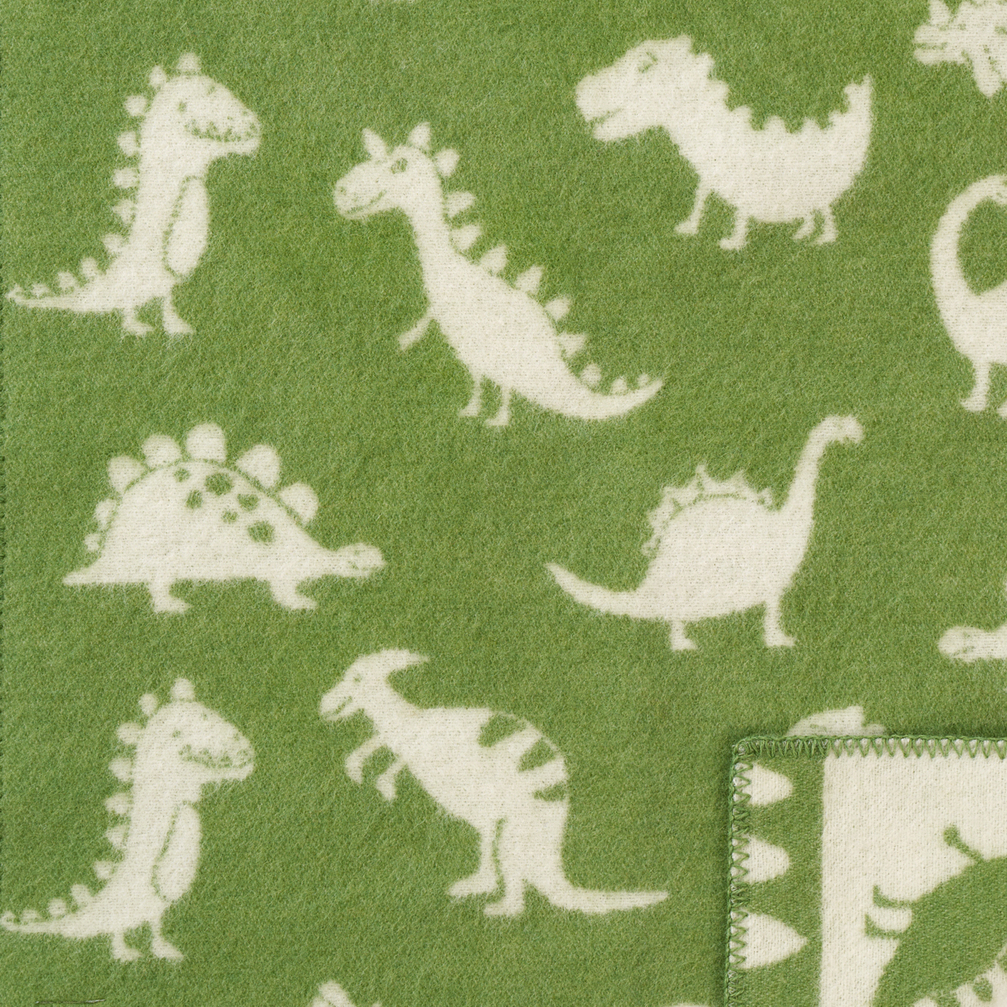 Dino Green 65x90cm Eco Lambswool Blanket