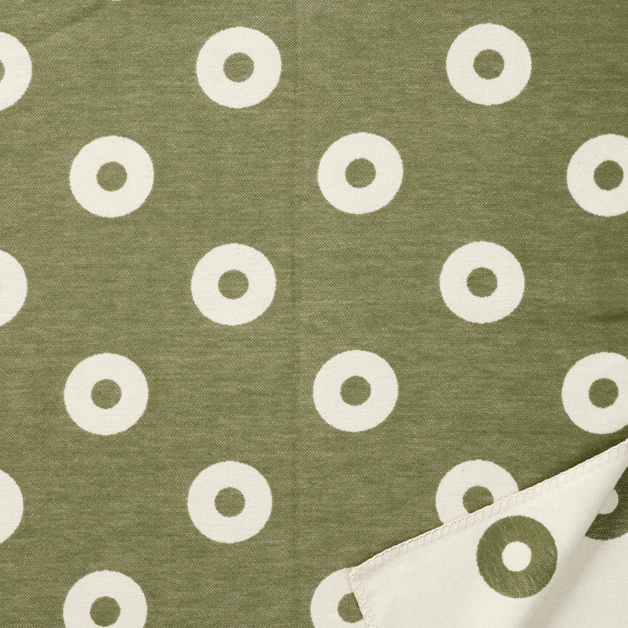 Rings Green 140x180cm Brushed Organic Cotton Blanket