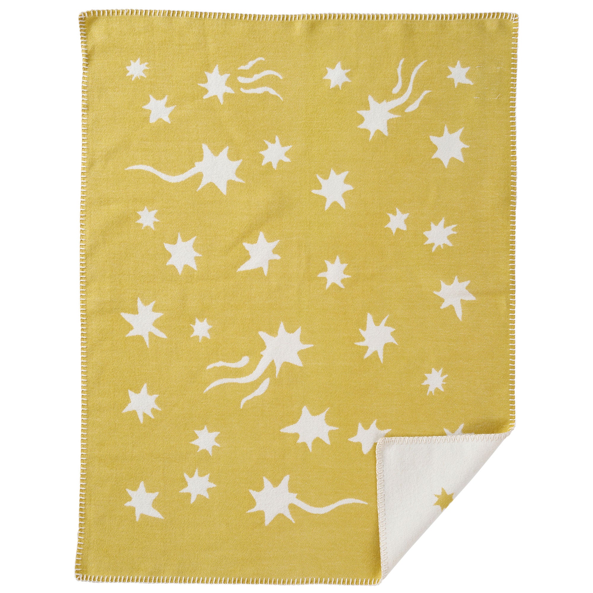 Shooting Star Mustard 70x90cm Organic Brushed Cotton Blanket