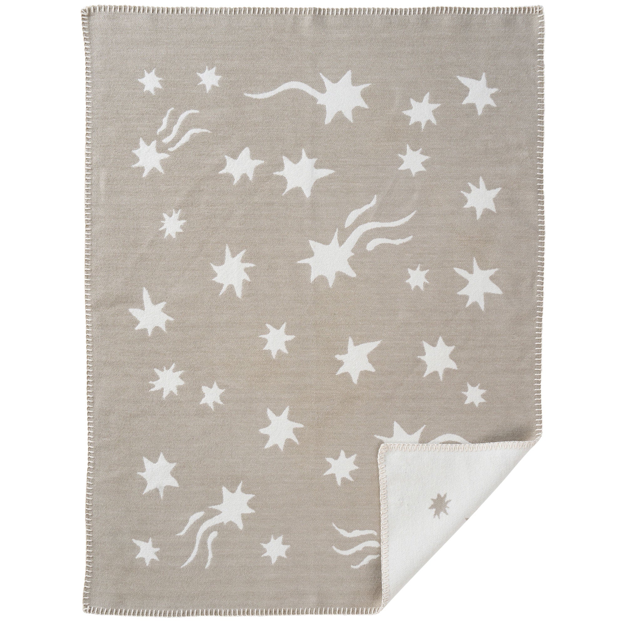 Shooting Star Pebble Grey 70x90cm Organic Brushed Cotton Blanket