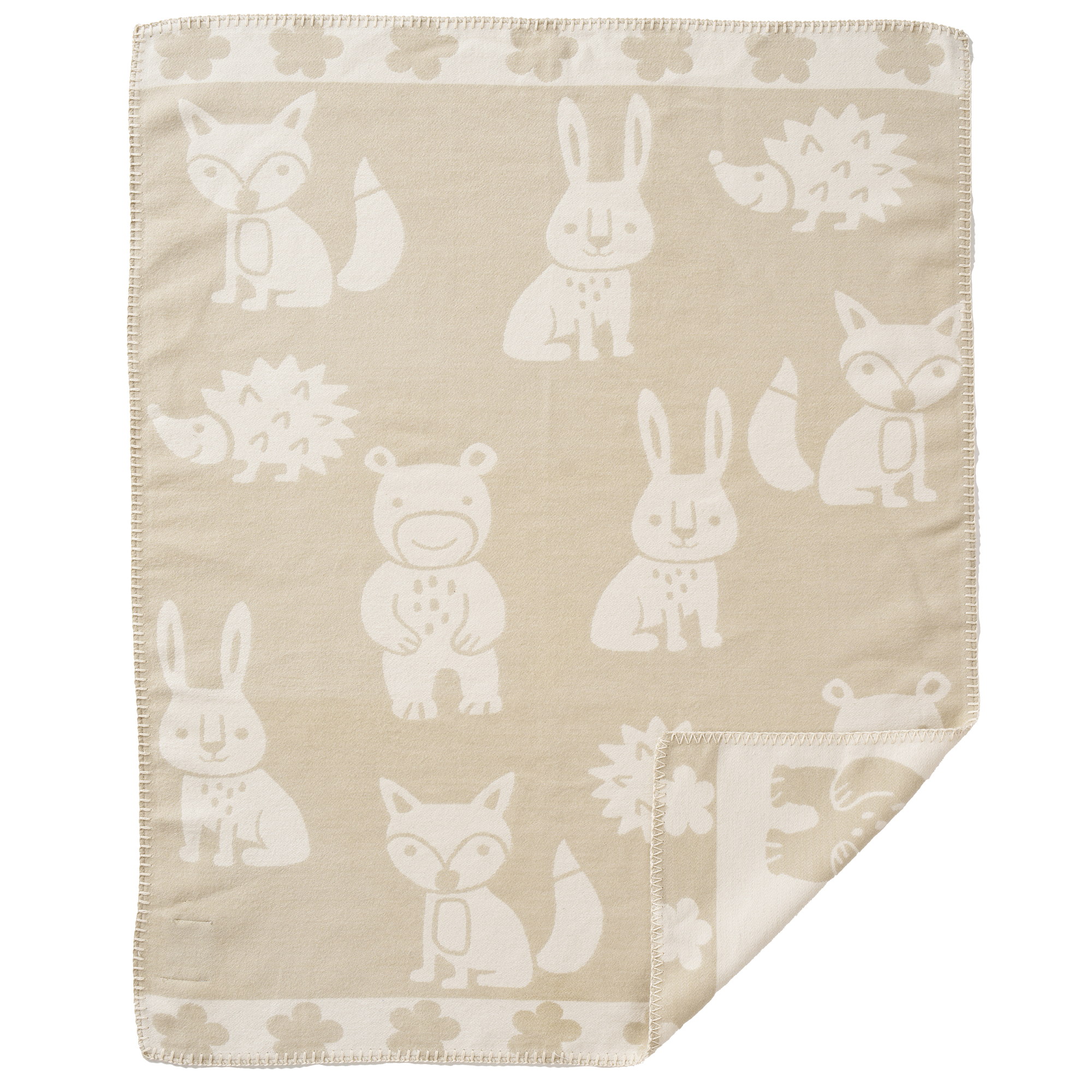 Smile Beige 70x90cm Brushed Organic Cotton Blanket