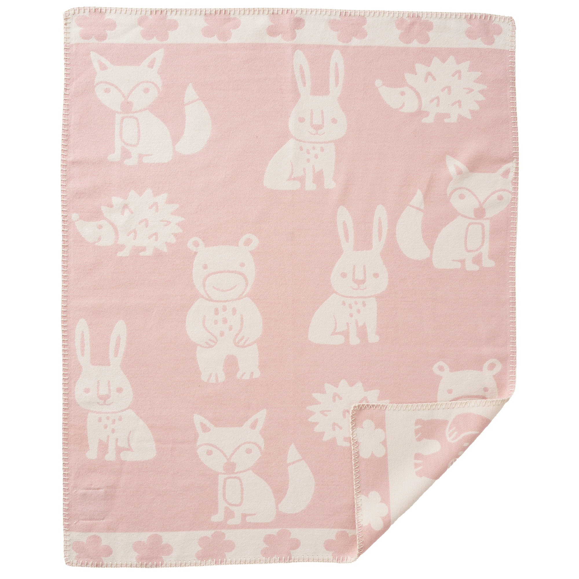 Smile Light Pink 70x90cm Brushed Organic Cotton Blanket