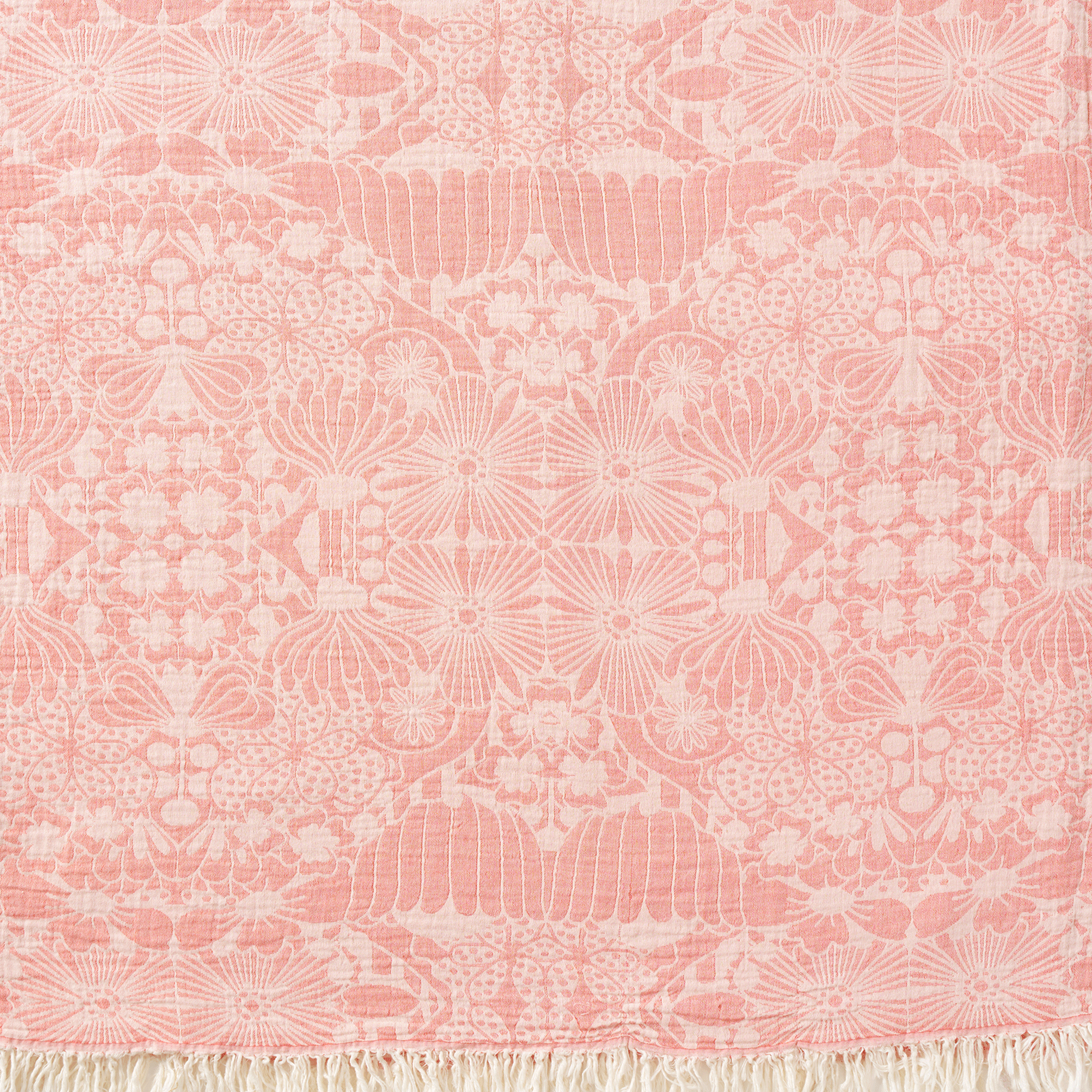 Clover Peach 140x200cm Cotton Blanket