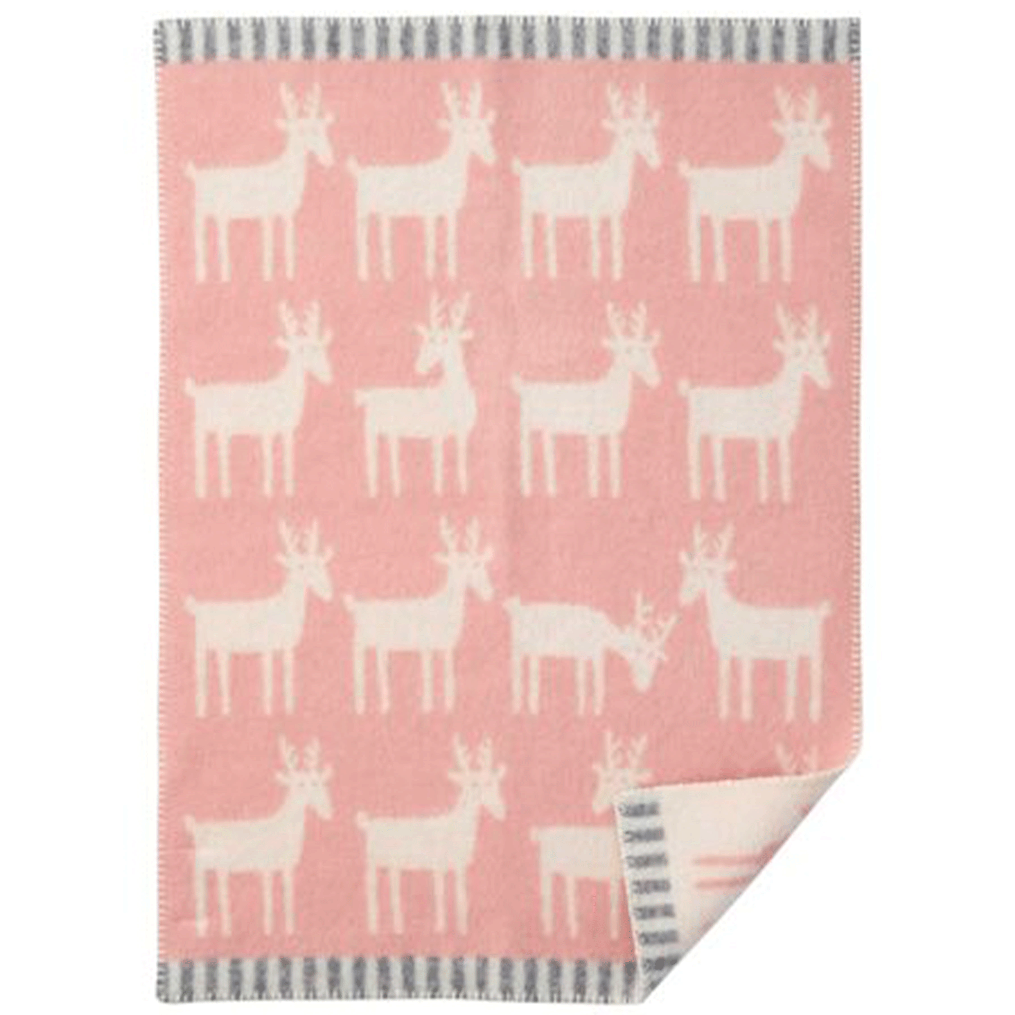 Deer Powder Pink 65x90cm Eco Lambswool Blanket