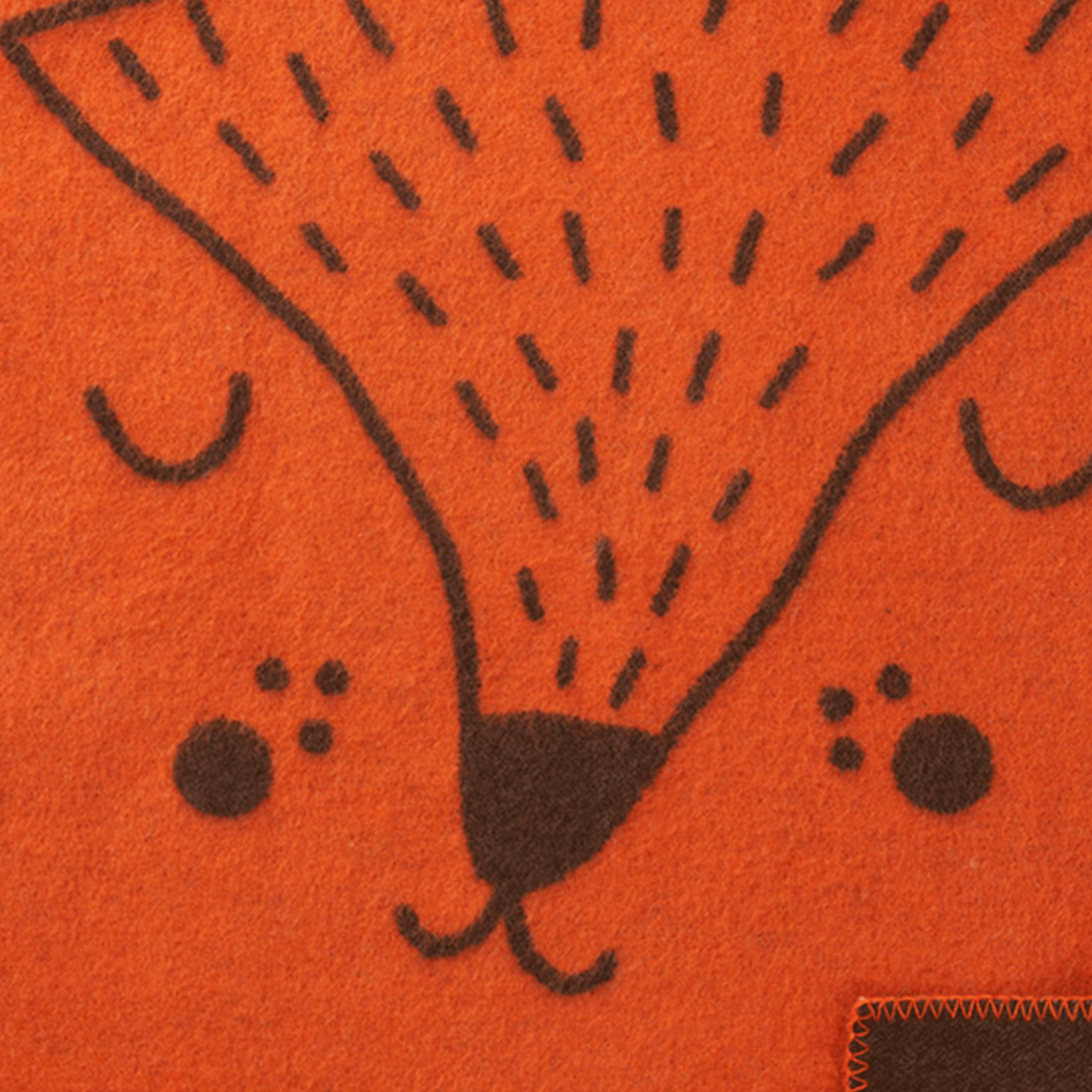 Fox Face Orange 65x90cm Eco Lambswool Blanket