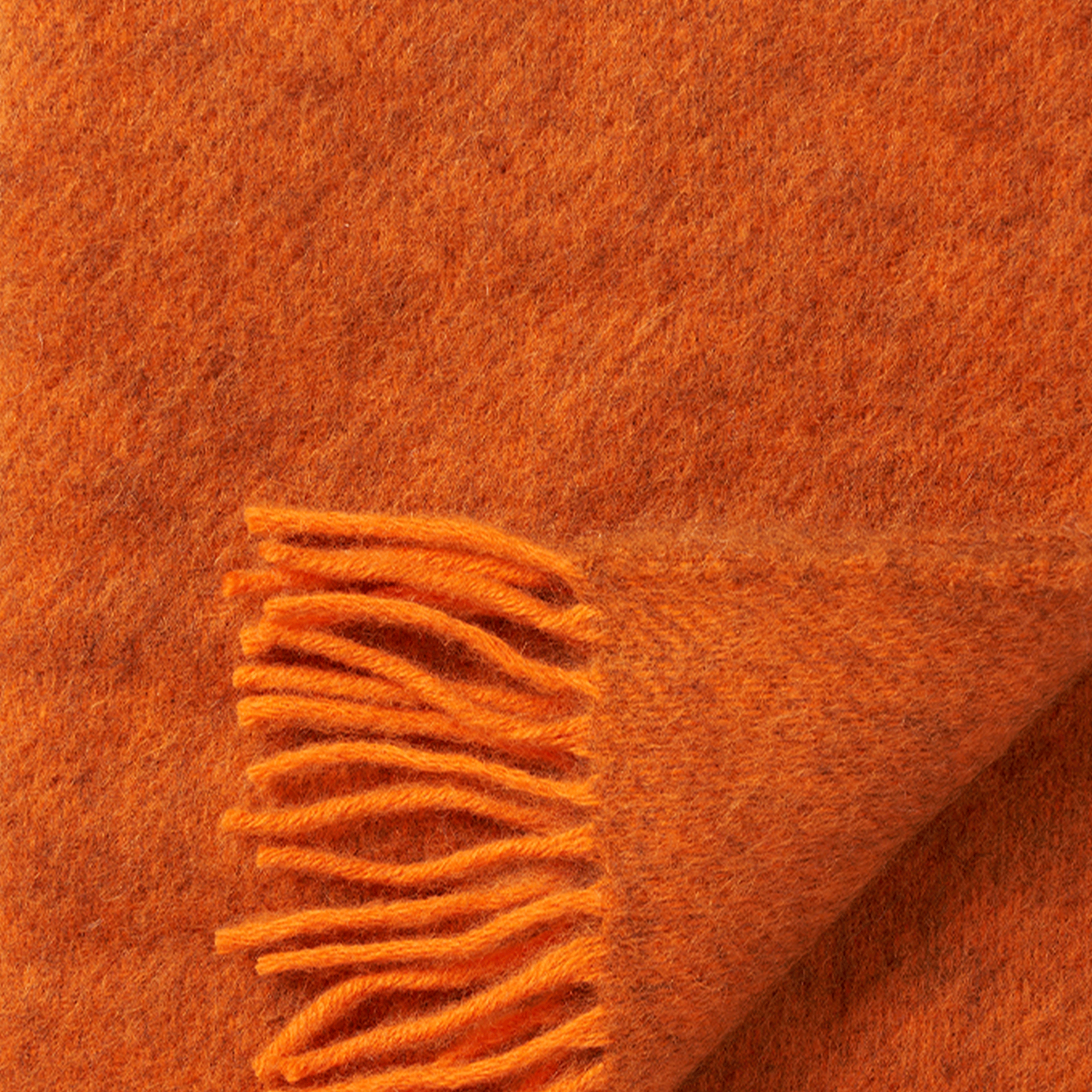 Gotland Orange 130x200cm Brushed Wool Throw