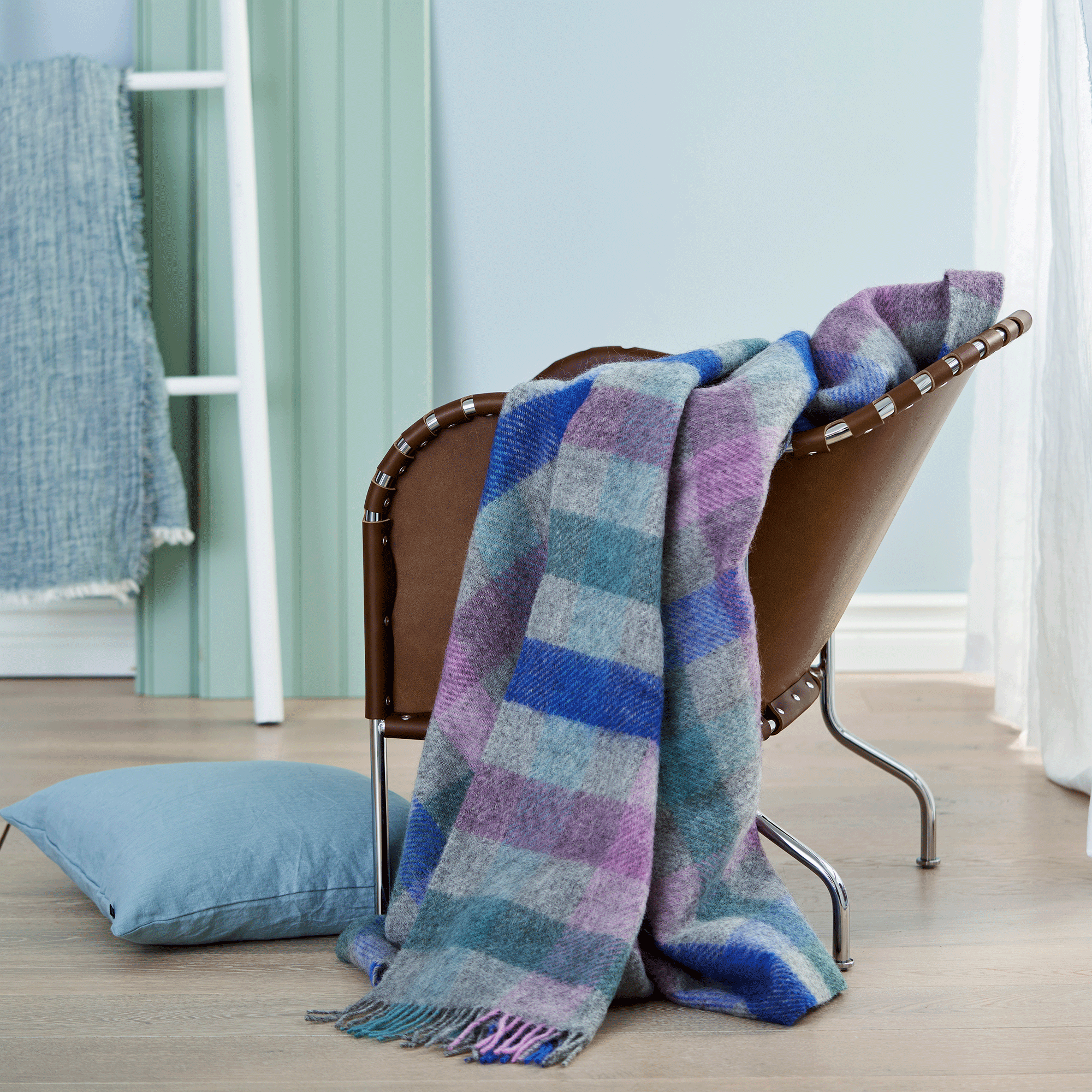 Gotland Multi Pastel 130x200cm Brushed Wool Throw