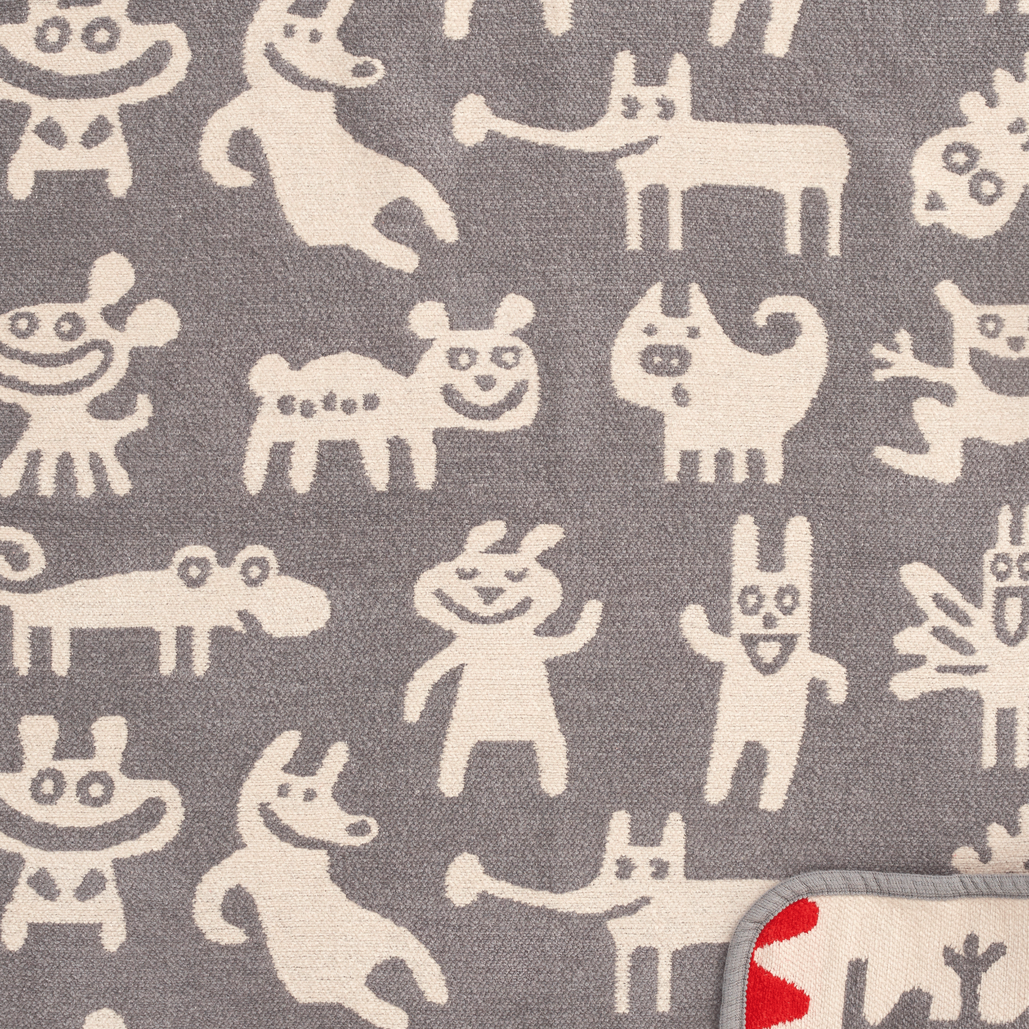 Monsters Grey 70x90cm Organic Cotton Chenille Blanket