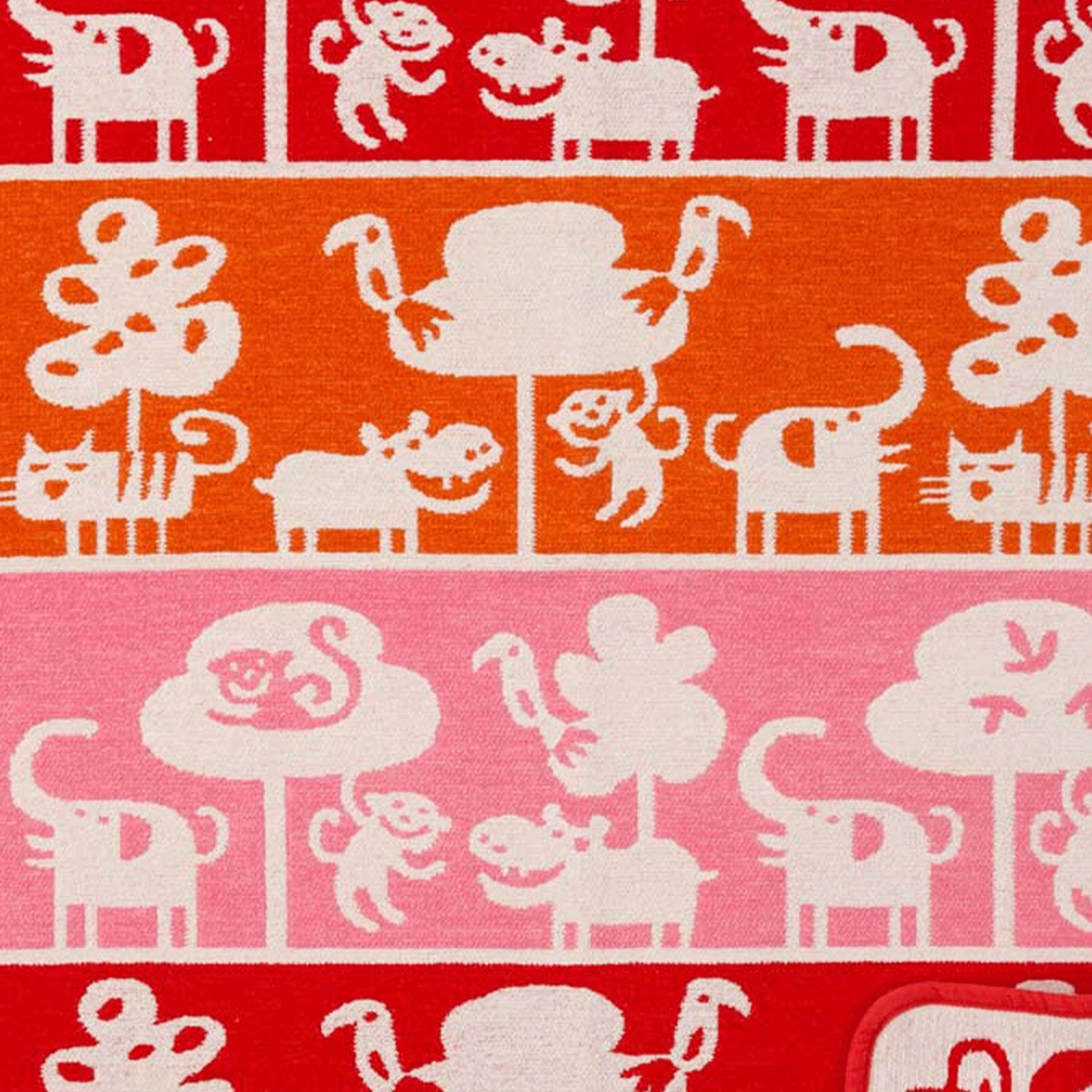 Safari Red 70x90cm Cotton Chenille Blanket