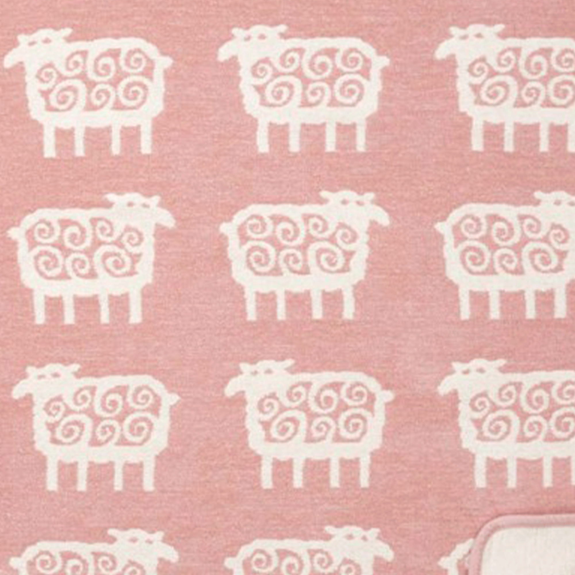 Sheep Pink 70x90cm Organic Cotton Chenille Blanket