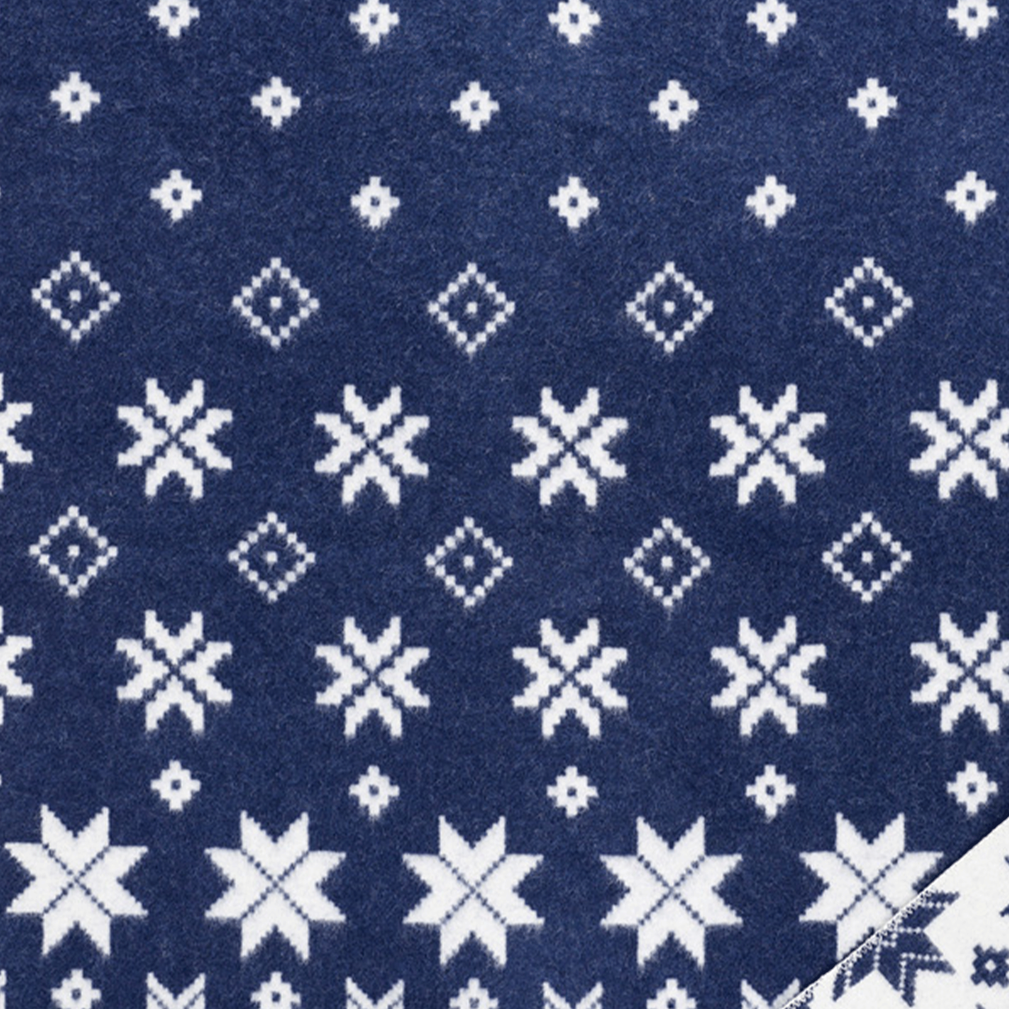 Snowfall Blue 130x180cm Woven Lambswool Blanket