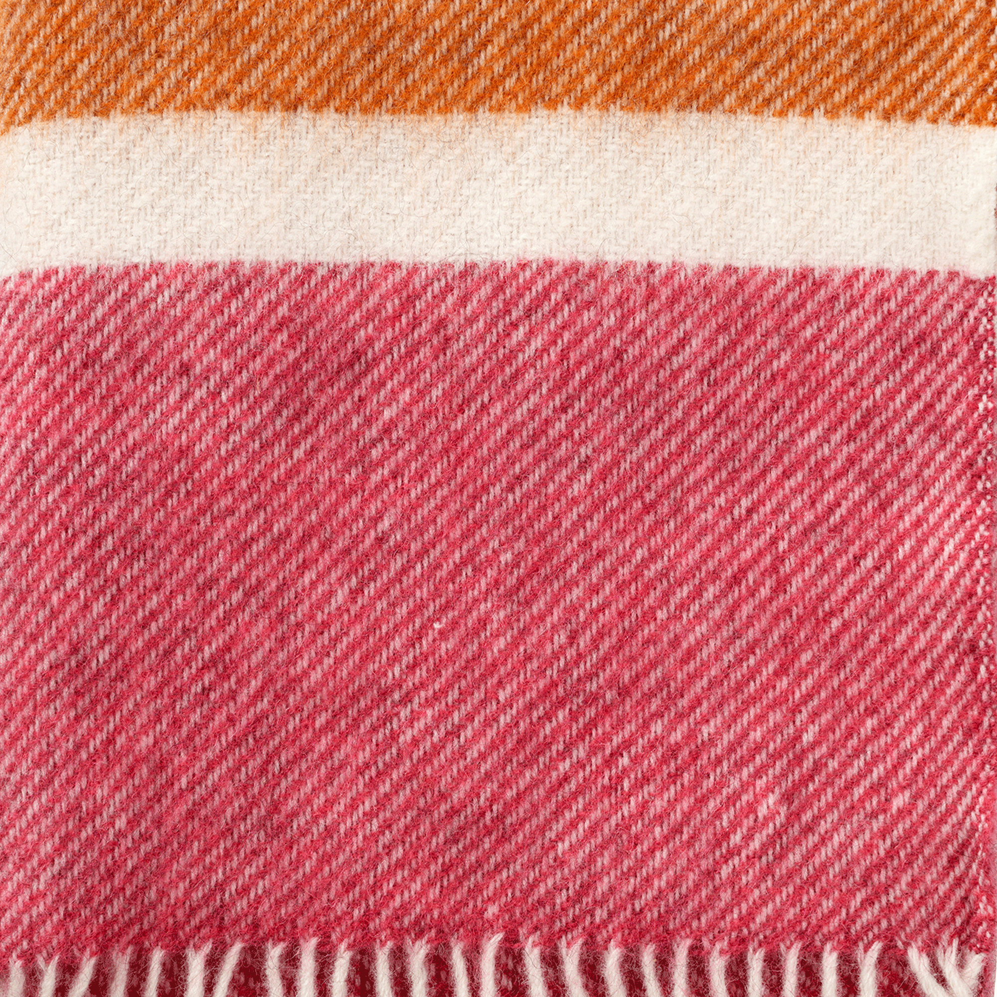 Gotland Stripe Cerise 130x200cm Brushed Wool Throw