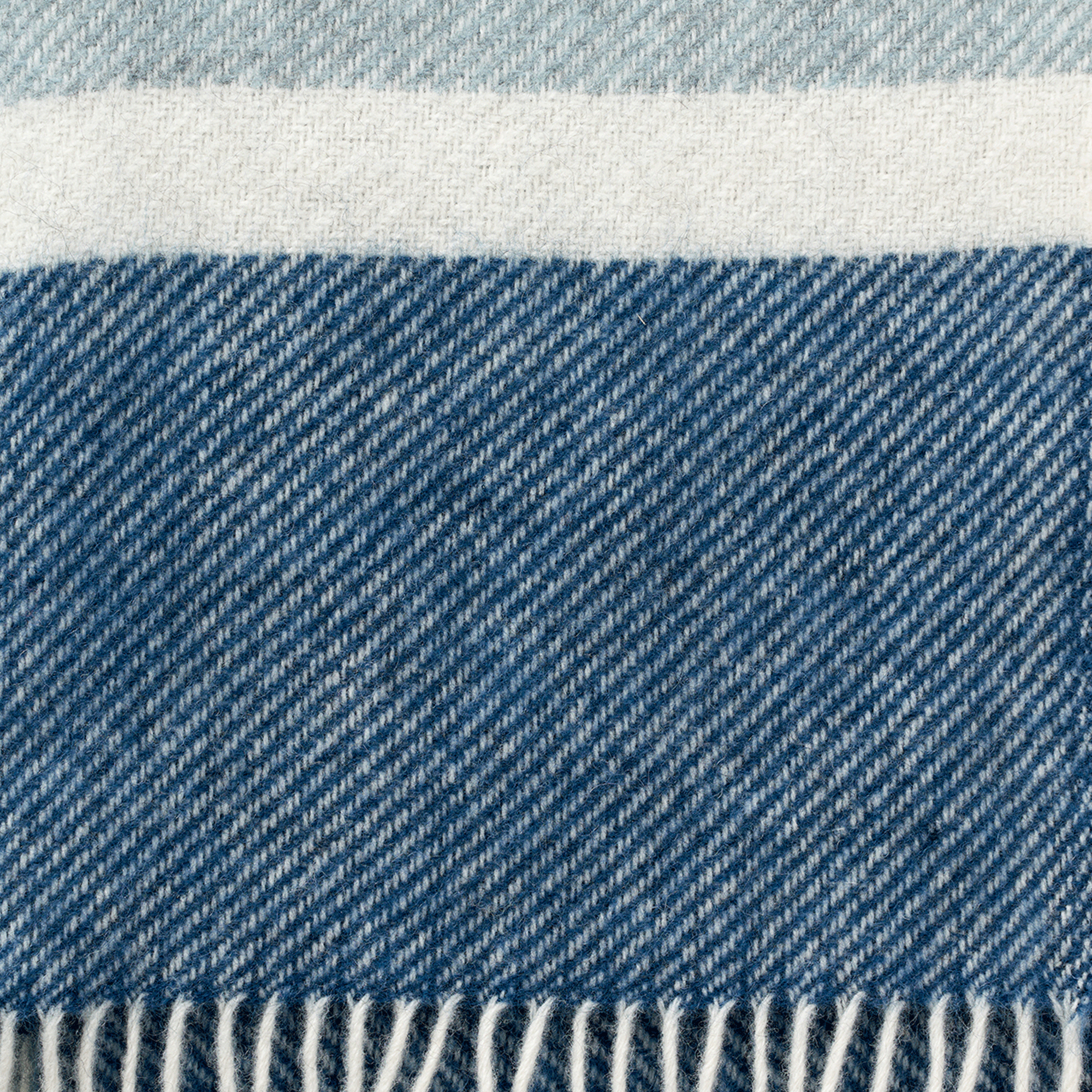 Gotland Stripe Petrol 130x200cm Brushed Wool Throw