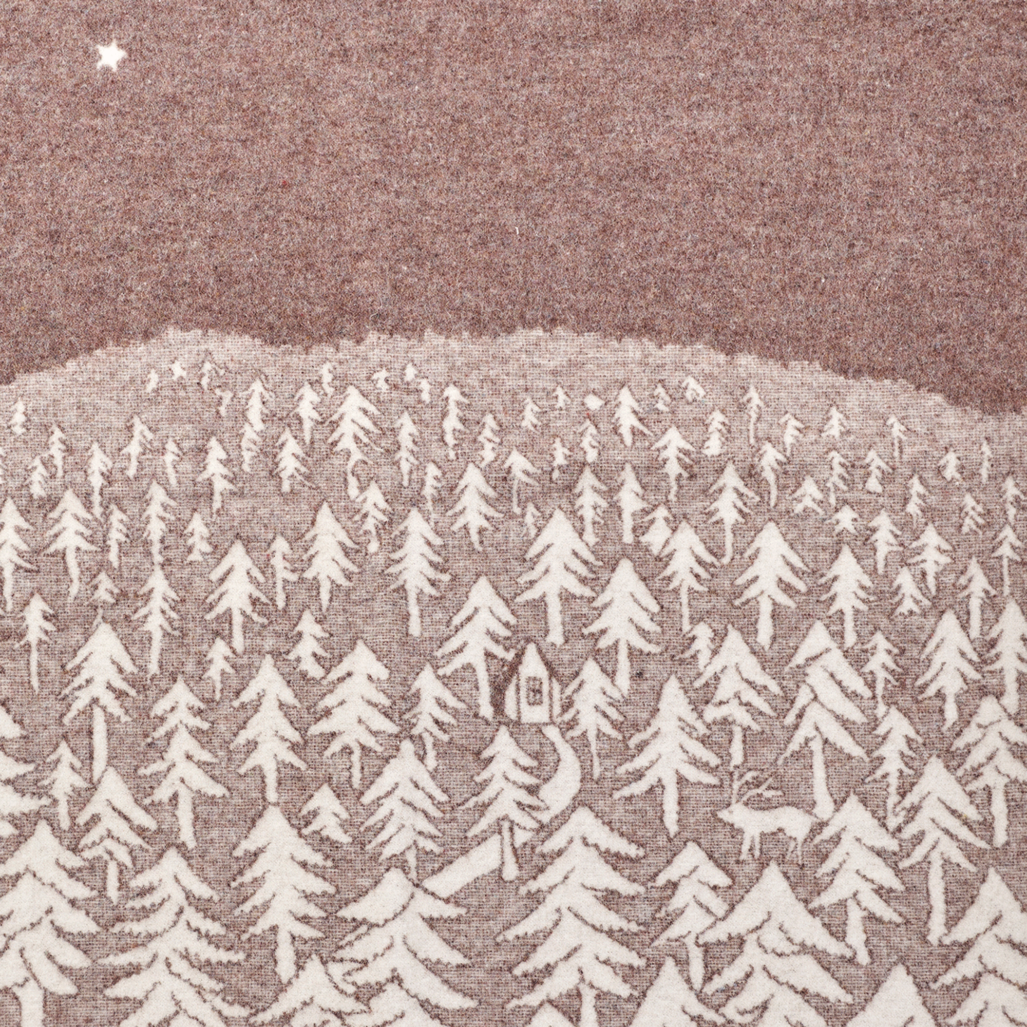 House In The Forest Brown 130x180cm Recycled Woven Lambswool Blanket