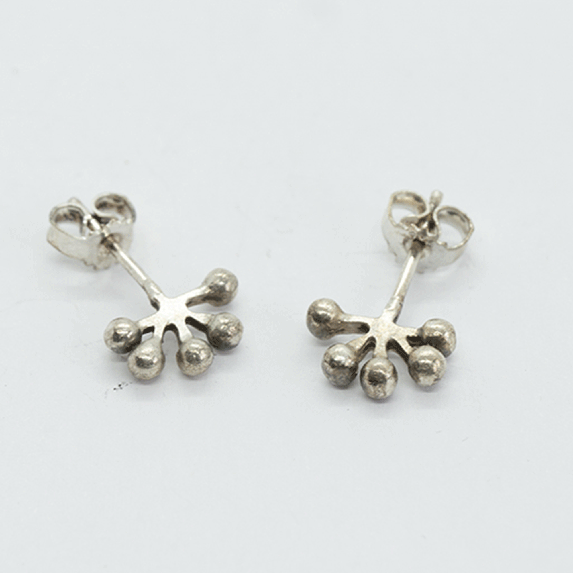 Cluster Silver Stud Earrings