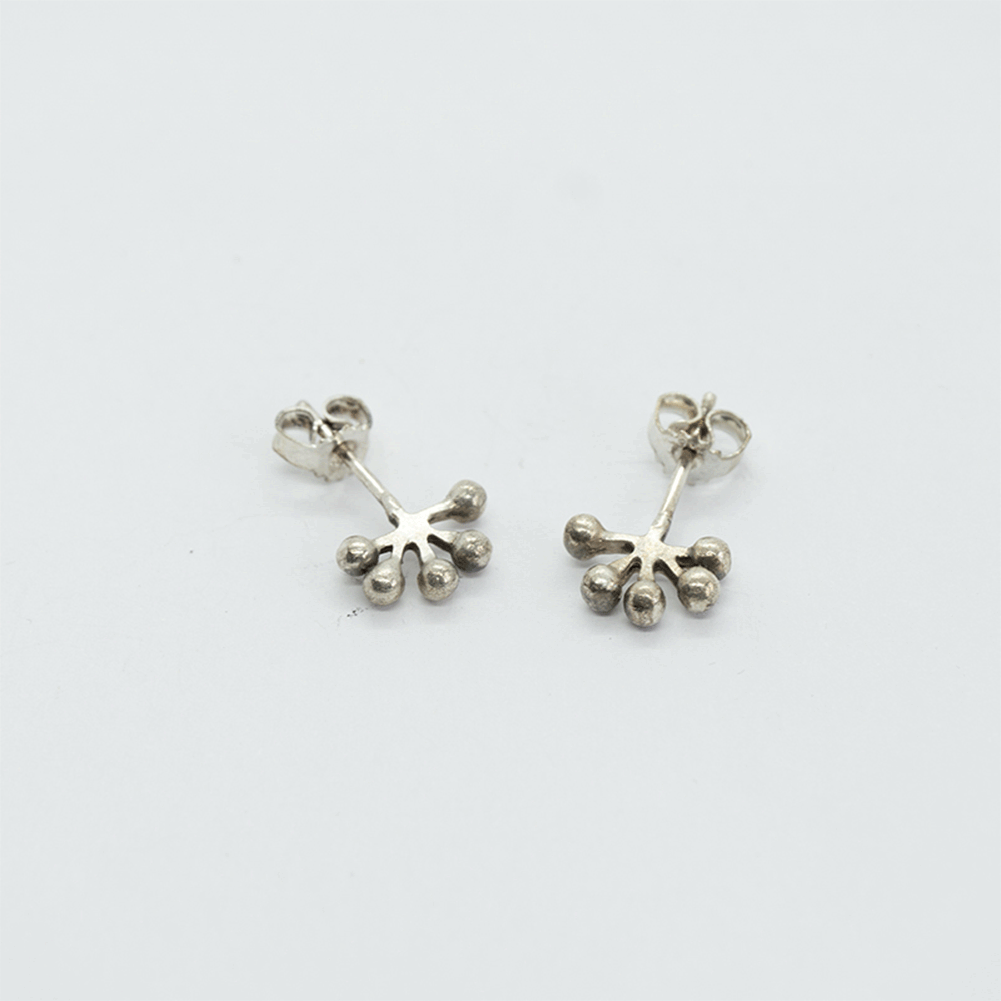 Cluster Silver Stud Earrings