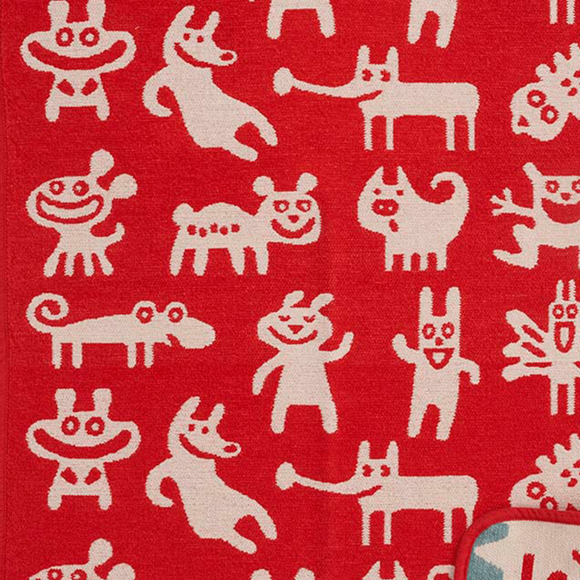 Monsters Red 70x90cm Organic Cotton Chenille Blanket