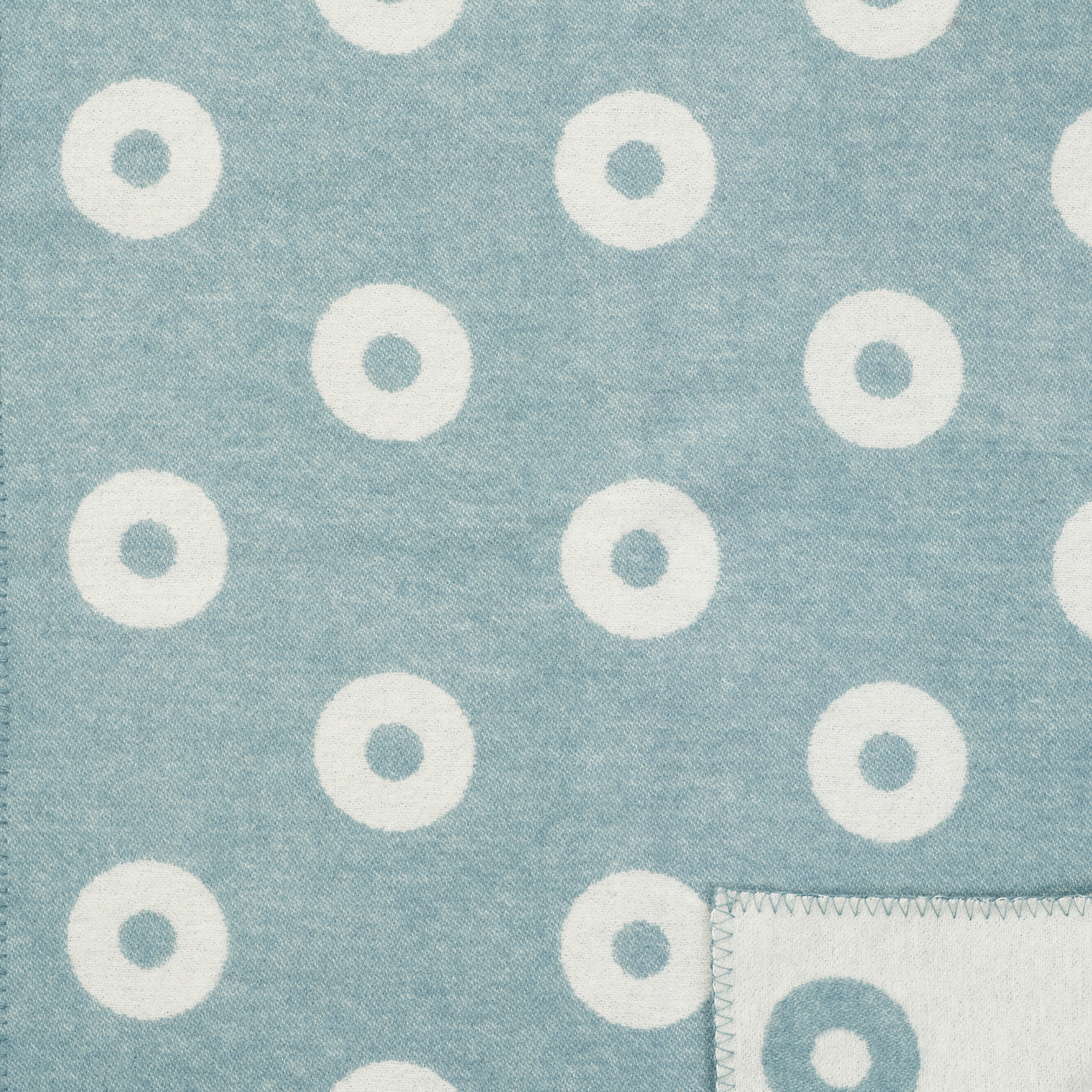 Rings Baby Blue 65x90cm Merino & Lambswool Wool Blanket