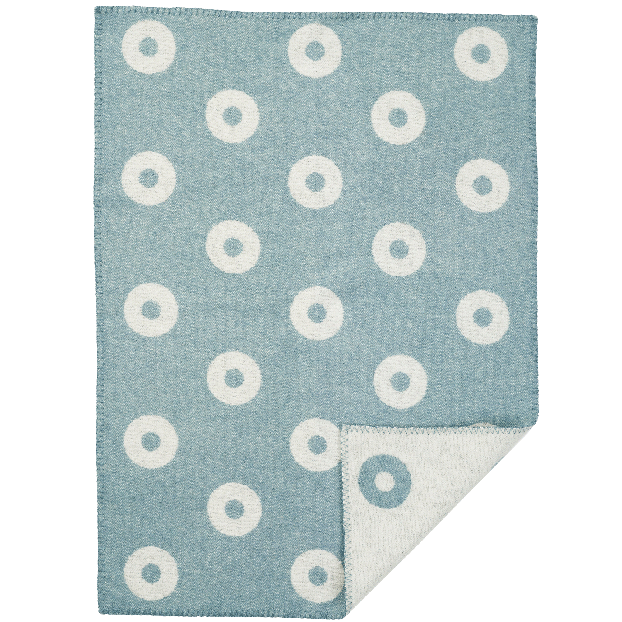 Rings Baby Blue 65x90cm Merino & Lambswool Wool Blanket