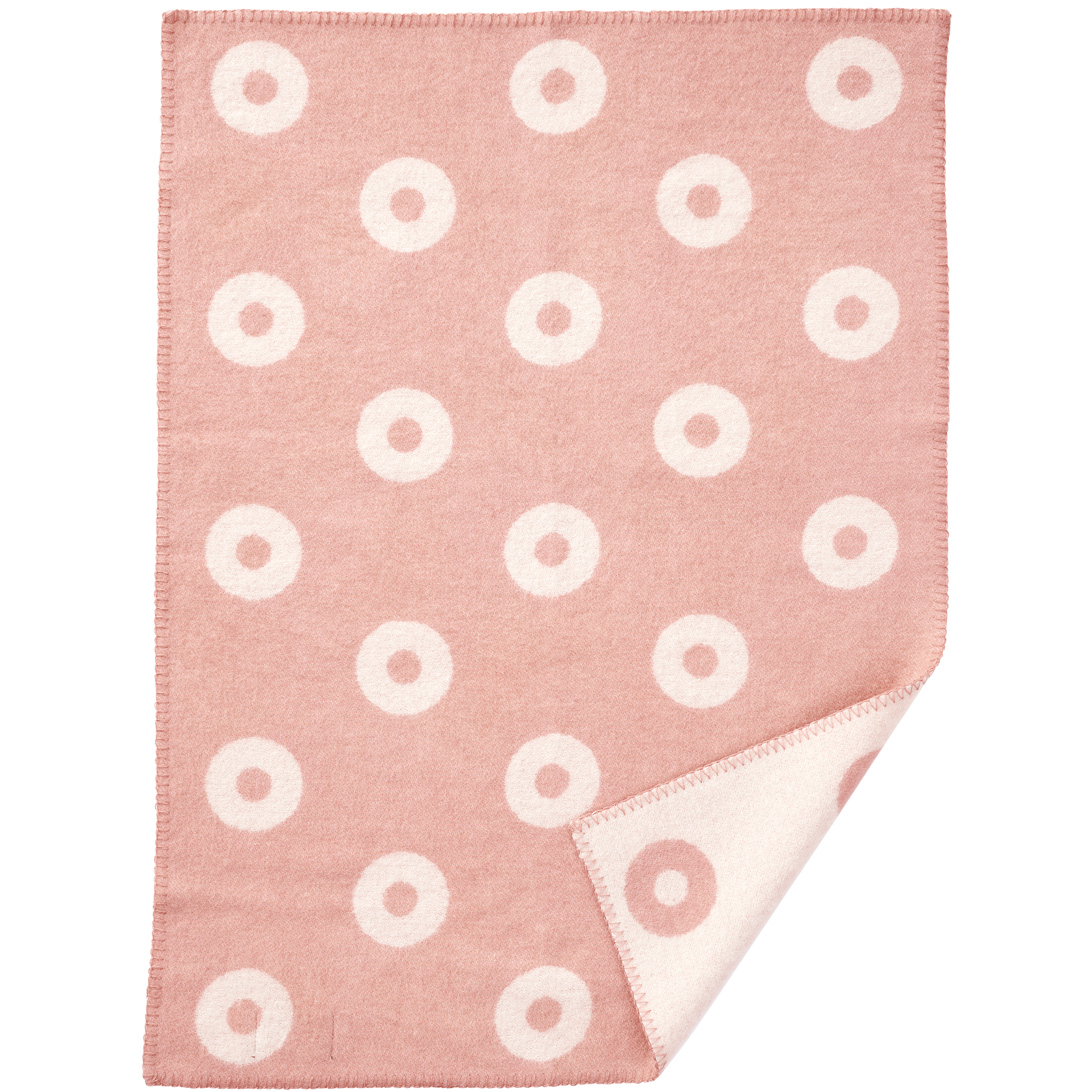 Rings Baby Pink 65x90cm Merino & Lambswool Blanket