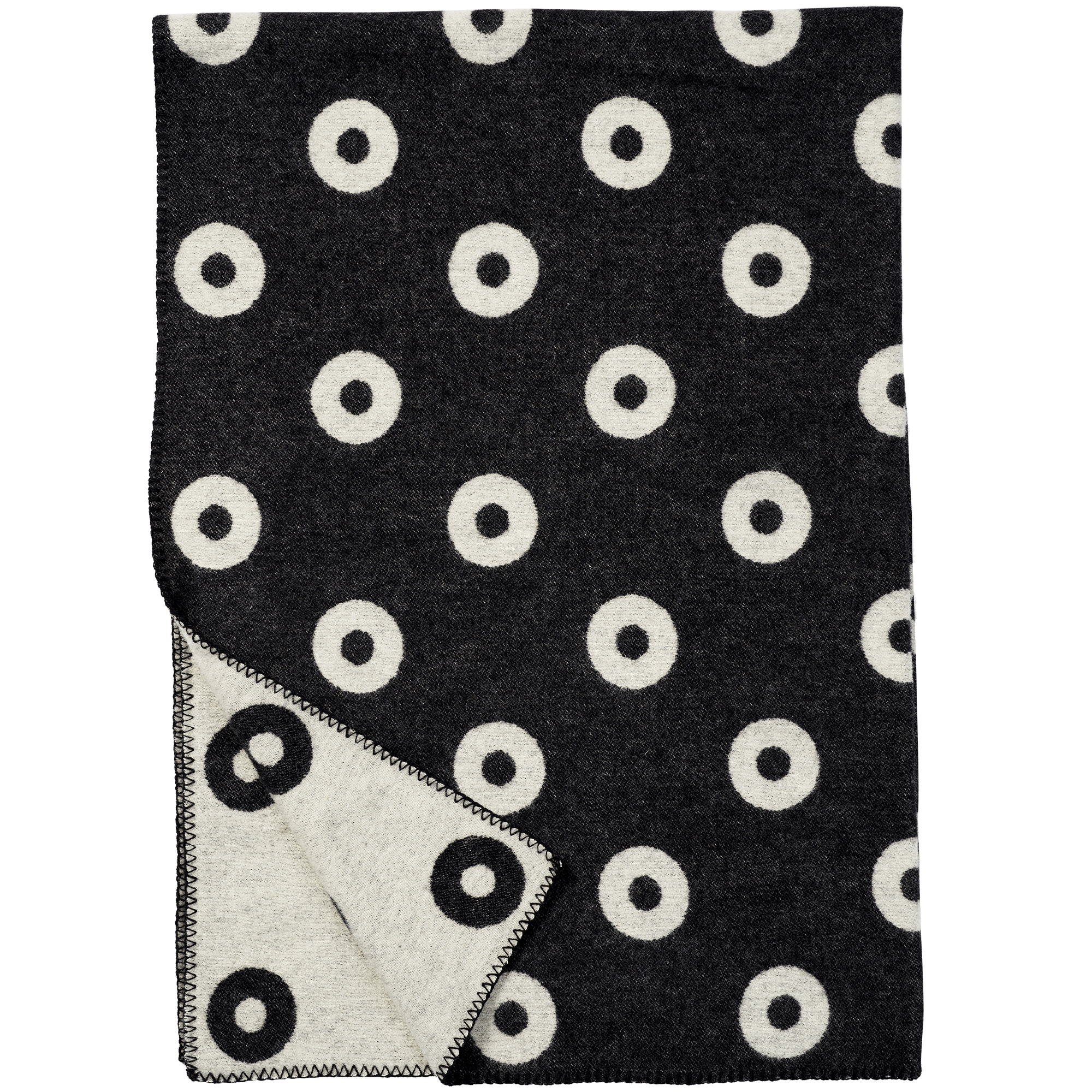 Rings Black 130x200cm Merino & Lambs Wool Blanket