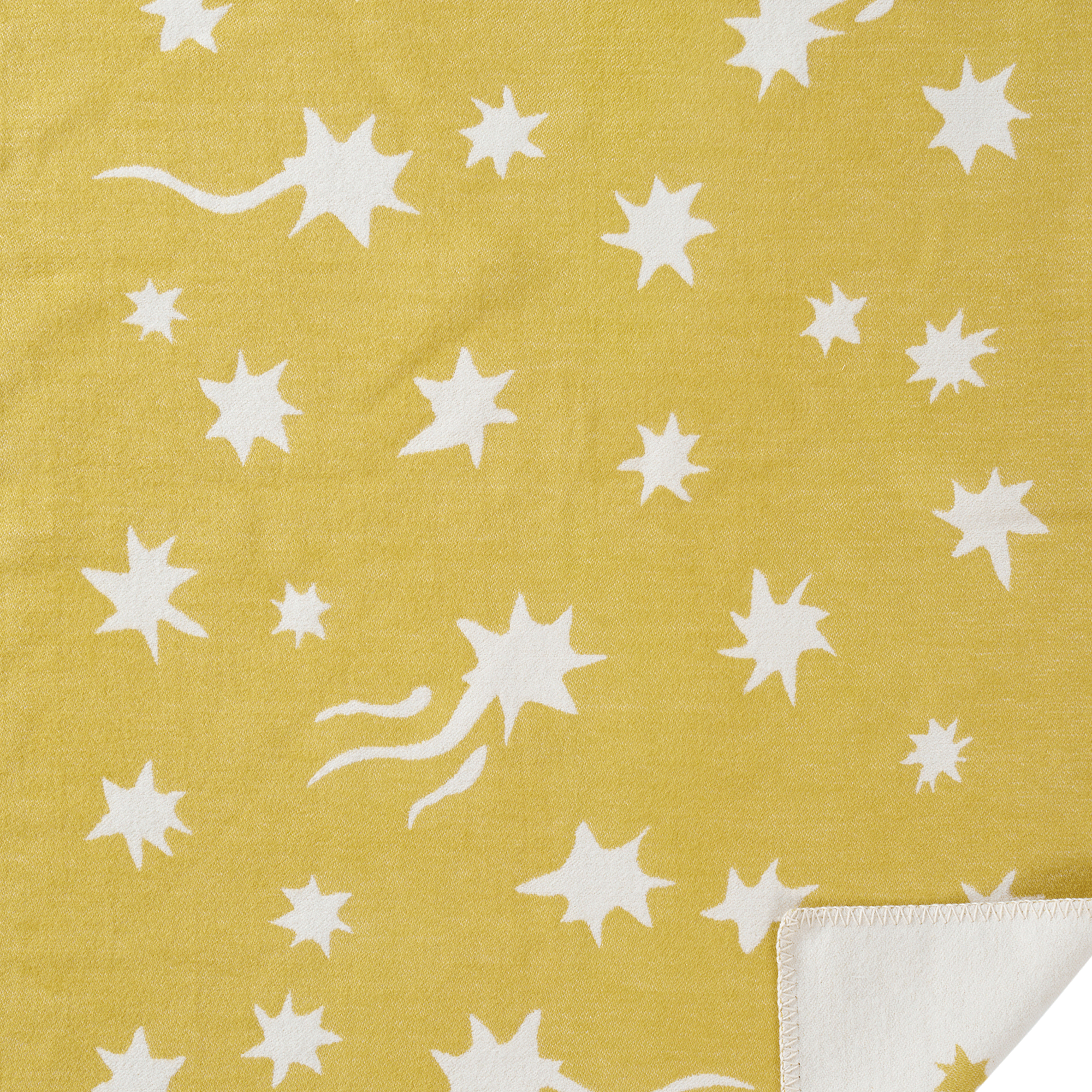 Shooting Star Mustard 70x90cm Organic Brushed Cotton Blanket