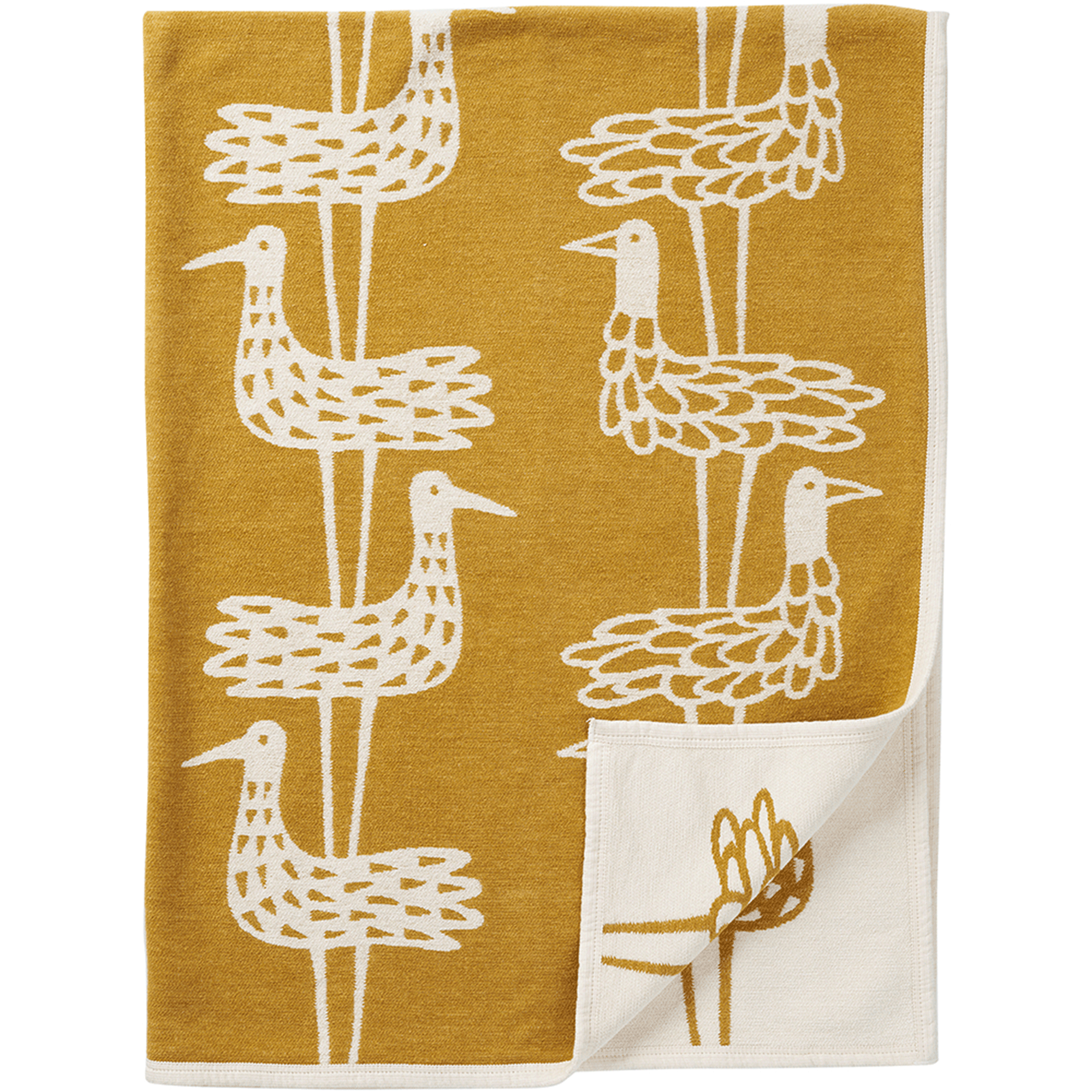 Shorebird Mustard 140x180cm Cotton Chenille Blanket