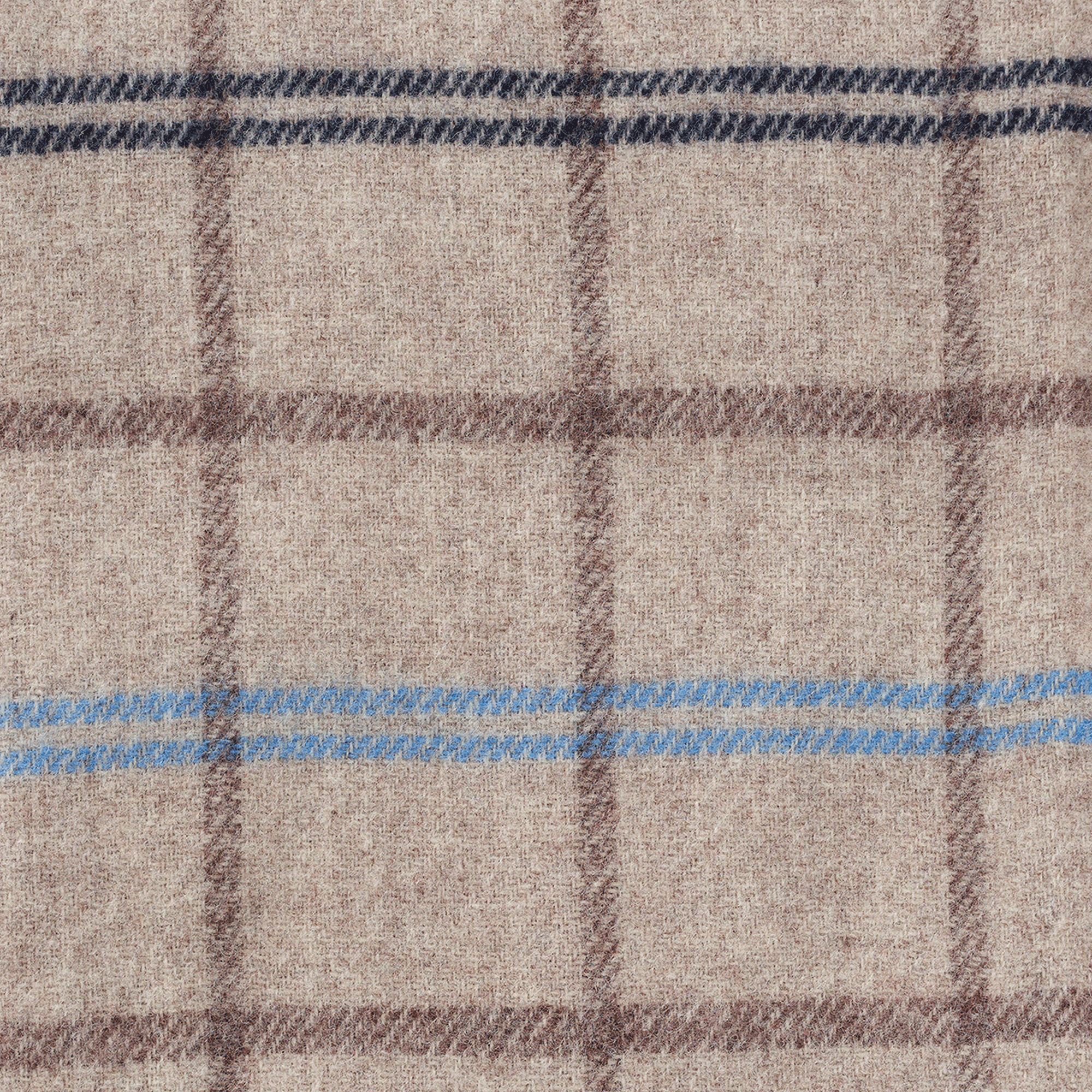 Tartan Light Beige 130x200cm Brushed Lambswool Throw