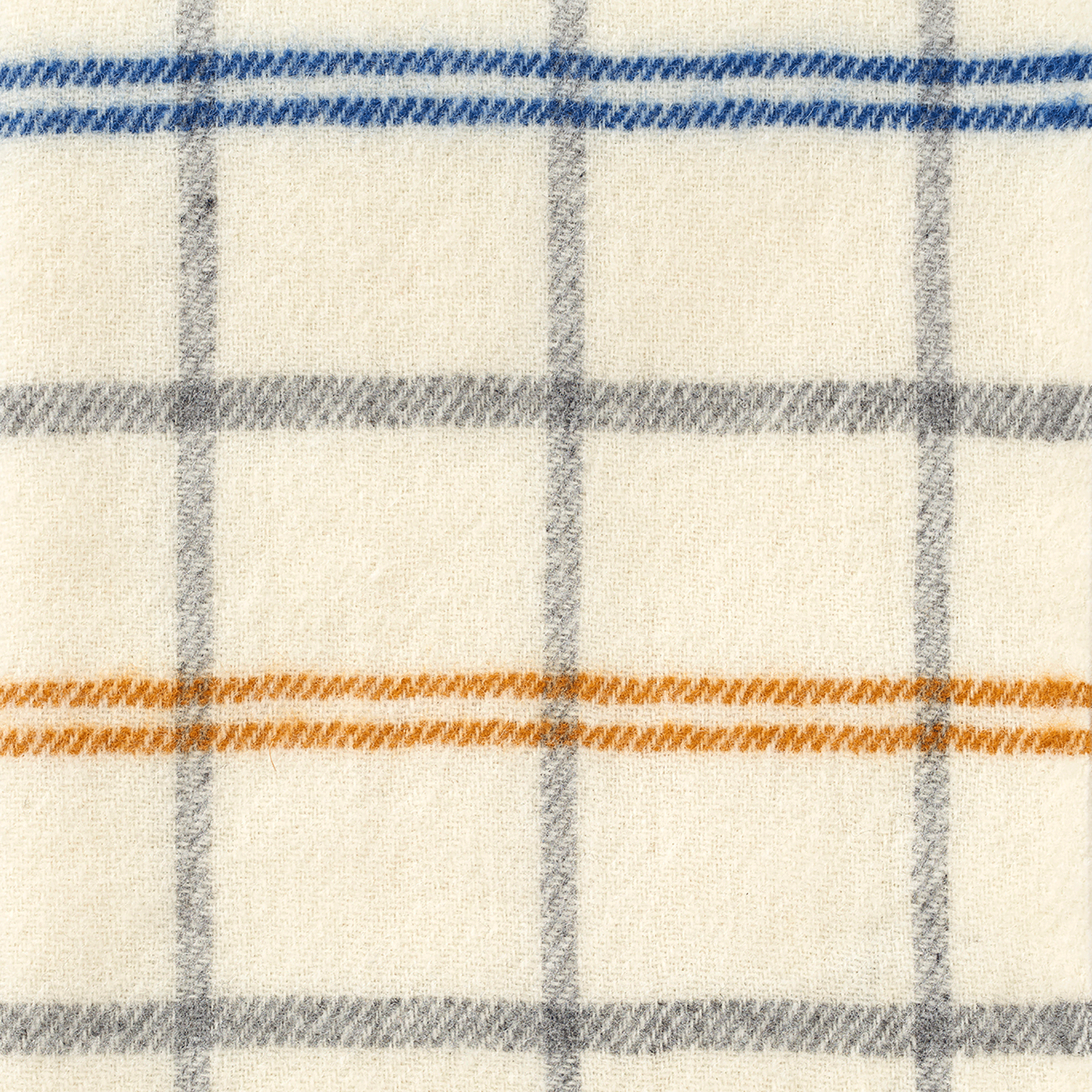 Tartan White/Yellow/Blue 130x200cm Brushed Lambswool Throw