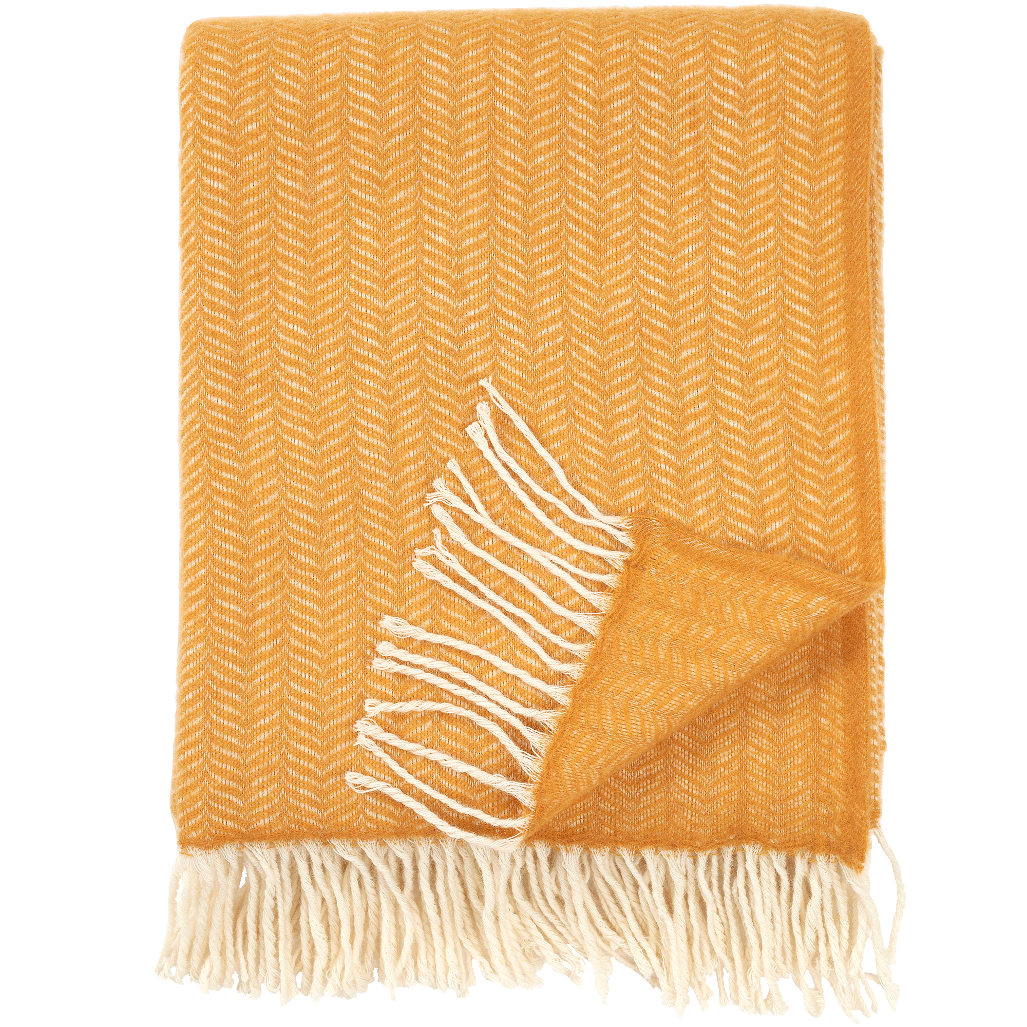 Tippy Mustard 130x180cm Cashmere & Merino Wool Throw